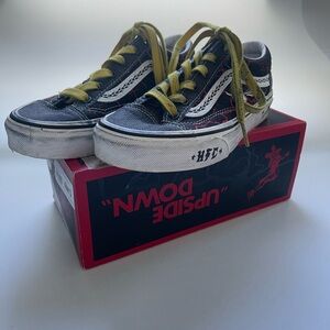 Stranger Things Vans Black and White with Yellow and Red Accents